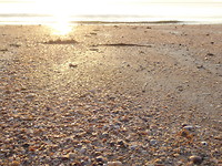 Zonnsondergang Pak Meng Beach,zie het zandkrabbetje rechts