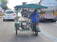 Sidecar hond met baasje