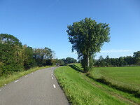 Op weg via de omleiding omdat veerpont niet vaart
