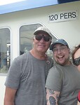 Met vader en zoon vakantiefietsers op de foto