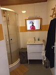 De badkamer van het appartement