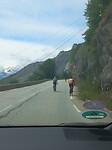 Dappere oefenaars op de Alpe