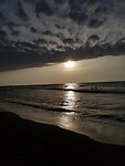 Zonsondergang op het strand