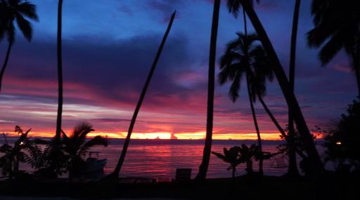 Beautiful sunset on Fiji