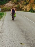 Valerie op haar ramp fiets