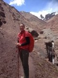 Laatste dag op achtergrond de hoge pas van 5140m