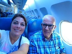 Ons eerste Selfie... We zitten er klaar voor Canada... Here we come..