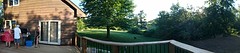 Een panorama foto van de tuin van Melissa zo een prachtige omgeving..