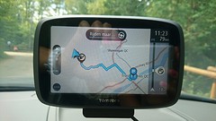 Op naar het ziekenhuis de route ingevoerd en gaan.