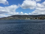 View op Hobart vanaf de boot