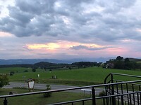 Prachtig avonduitzicht vanaf balkon bij Gasterei Reischmann