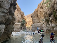 Wadi Arugot, met de 'Hidden waterfall' in de rug