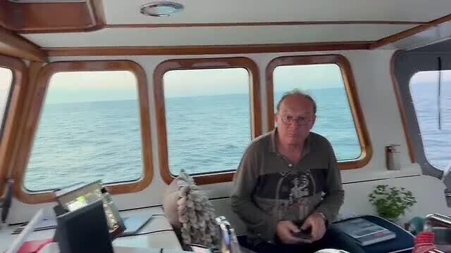 Tijdens de tocht naar Cherbourg