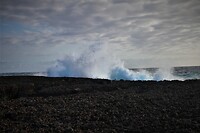 Prachtig zoals de golven op de kust beuken.