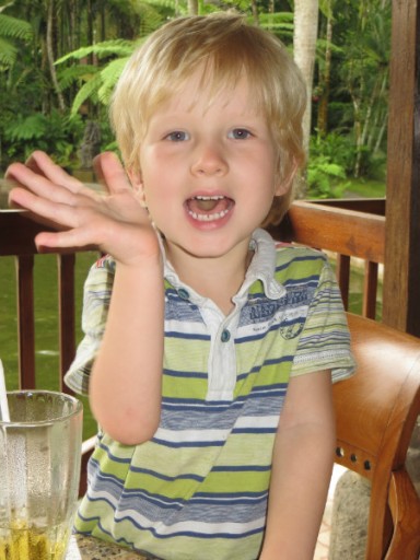 Matthijs in het restaurant