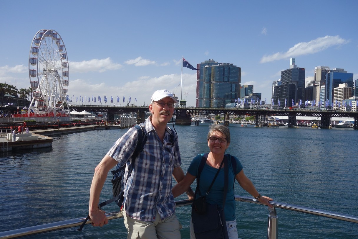 Darling Harbour with mum and dad