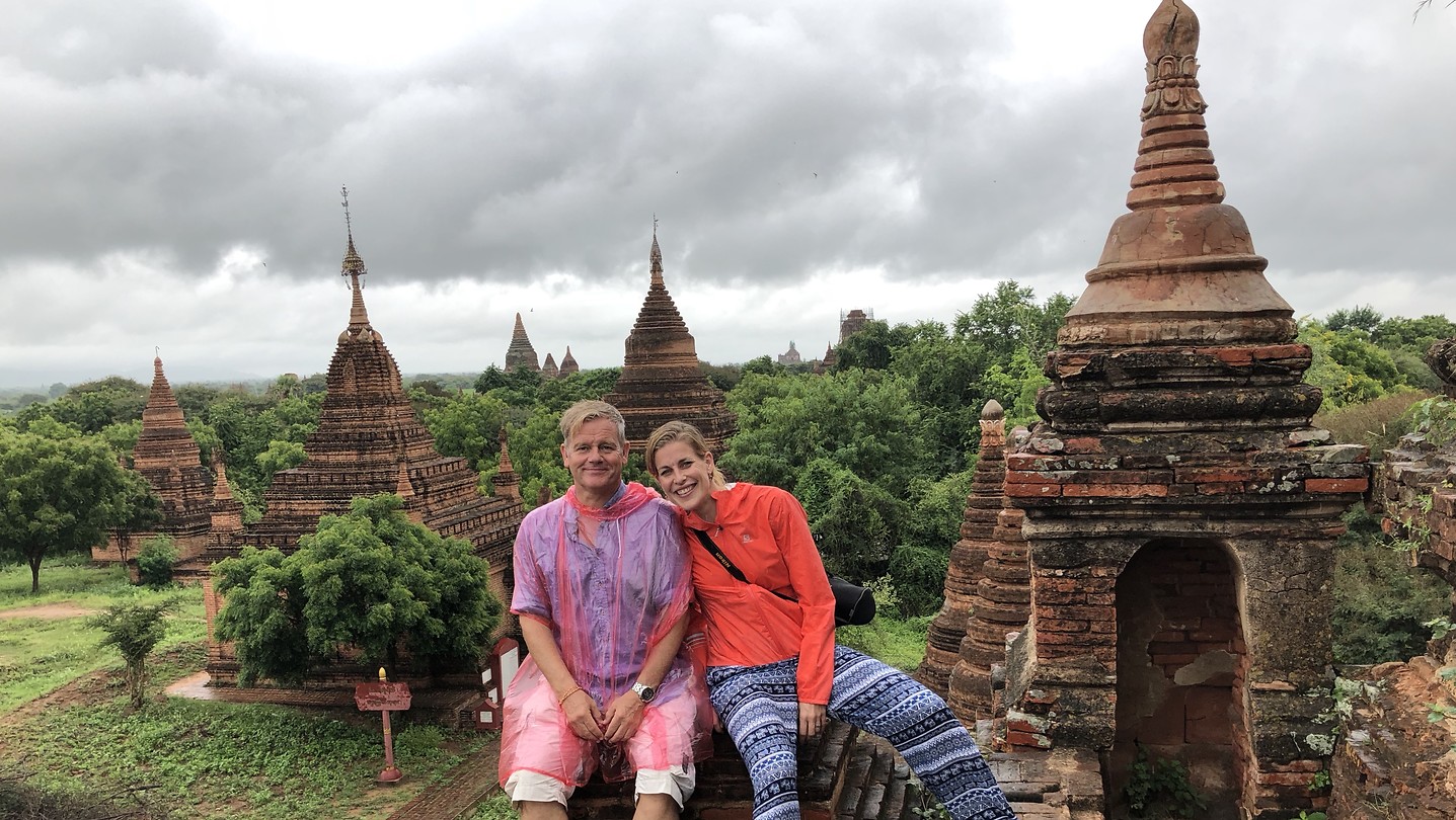 temple view by rain
