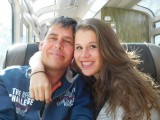 Sjak en Sabien in de trein
