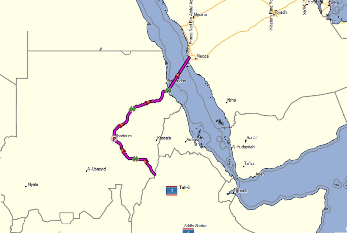 Soedan_route