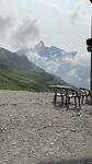 eerste zicht op de Mont Blanc