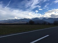 De Transsylvanische Alpen in de verte