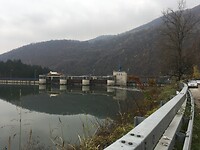 Eén van de rivierdammen in de Drina