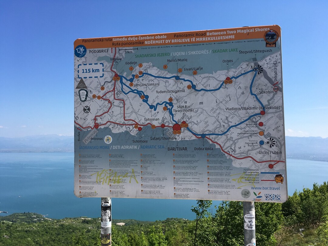Plattegrond Skadar meer