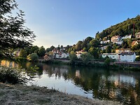 Uitzicht vanaf de camping op de Neckar