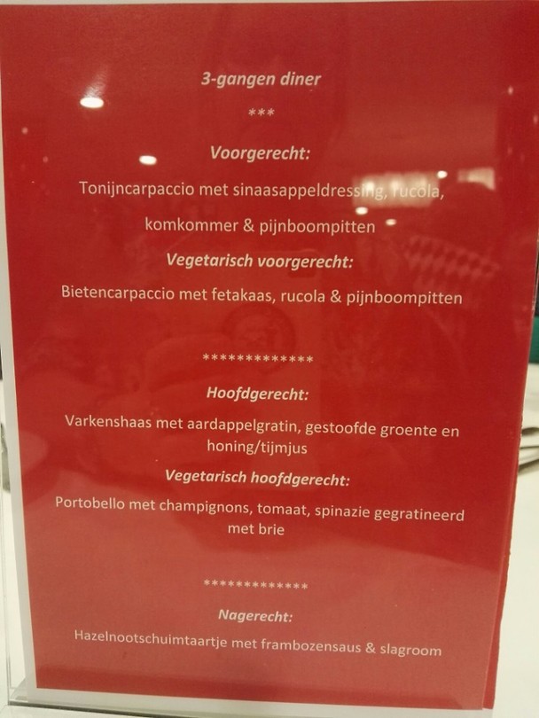Het menu, ook vegetarisch