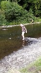 pootje baden, maar gladde stenen