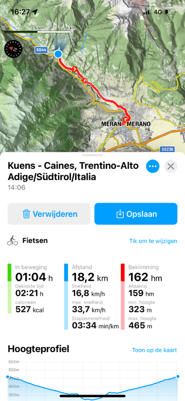 Fietsroute naar Merano