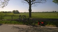7 km voor huis toch een lekke band !