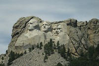 Mount Rushmore, met de hoofden van de presidenten Washington, Jefferson, Roosevelt en Lincoln