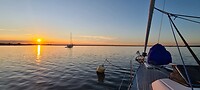 Bungelen aan een mooring op het Haringvliet