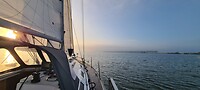 Sunrise in a misty morning @ Haringvliet