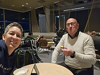 Nog even Starbucks tanken voordat we naar de gate gaan