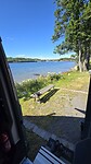 Uitzicht vanuit de camper op onze Ørastranda campspot