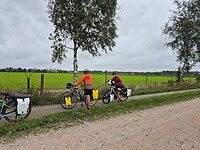 Kort stopje onderweg voor een foto bij de afrikaantjes