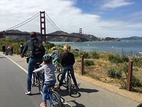 fietsen naar de Golden Gate Bridge