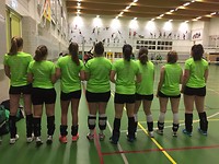 Me and my teamies in our neon shirts