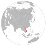 Vietnam op de wereldbol