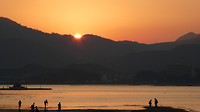 Ondergaande zon op Miyajima