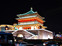 Mooie lichtgevende tempel in Xian