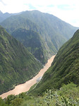 De Jinsha river, afsplitsing van de Yangtze river