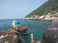 Kleine baai met heel helder water, perfect voor snorkelen!
