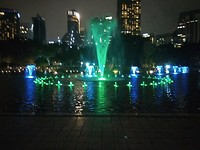 De lichtshow bij de Twin Towers