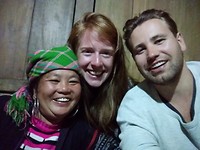 Mama Gia (links), Marijke (midden), Stijn (rechts)