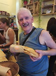 Blije Dick met een banh mi