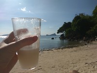 Met een pina colada