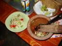 Papaya salade (veel te spicy)